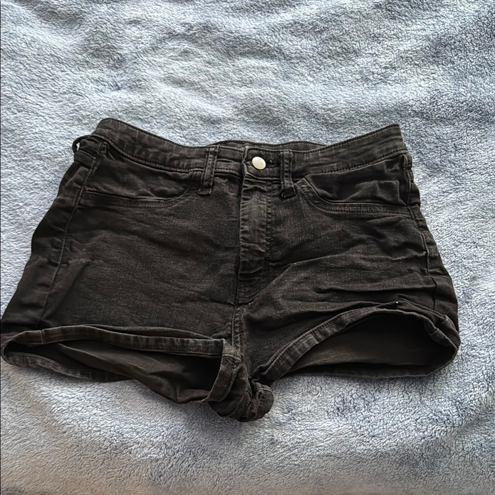 Black Denim Shorts